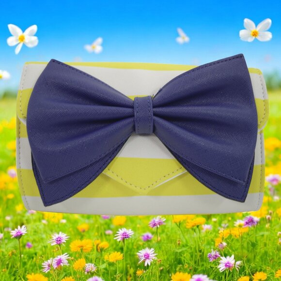 Retro Pin-Up Striped Clutch Purse – 60s Mod Vintage Convertible Crossbody Bag - Picture 2 of 16